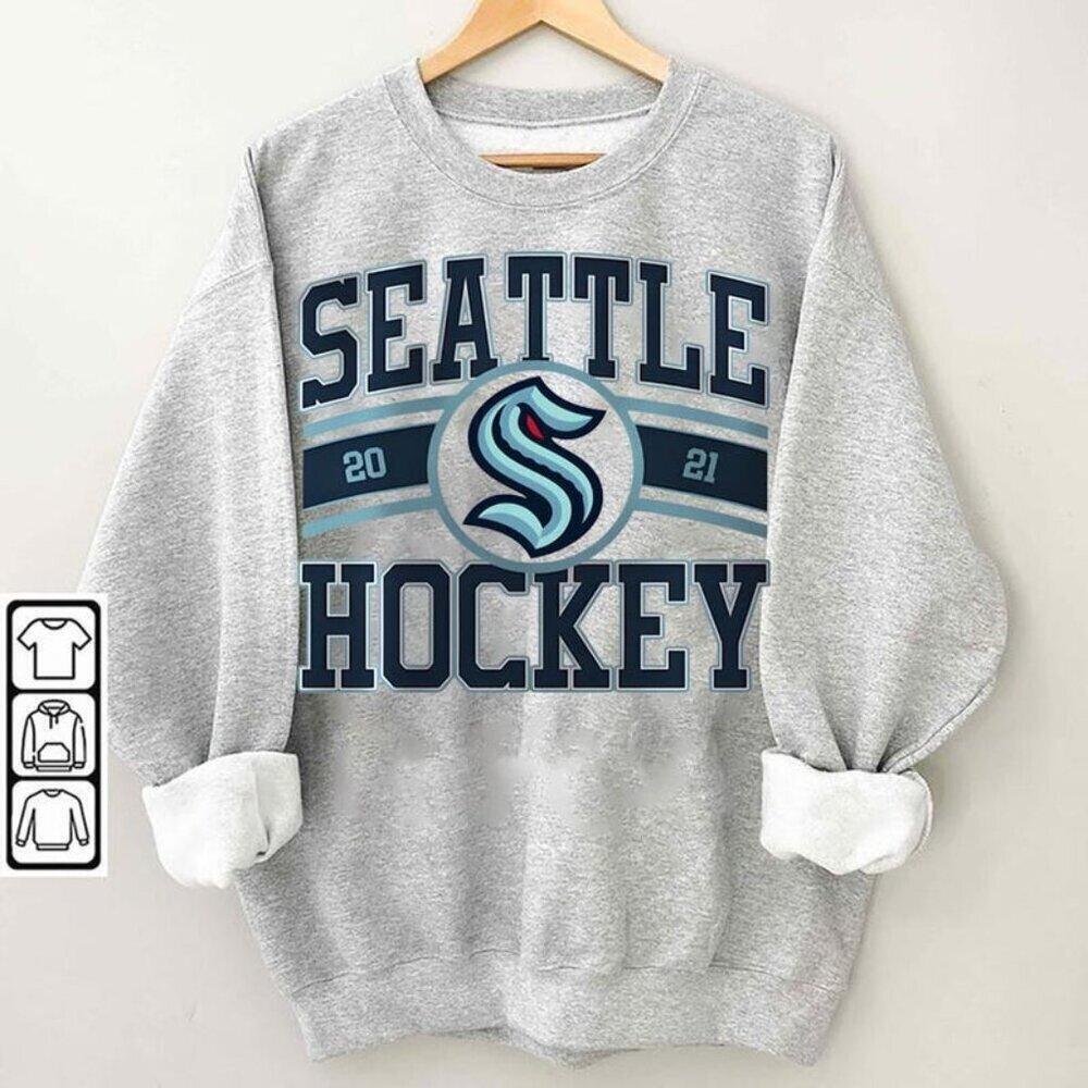 Seattle Kraken Nhl Retro Hockey Crewneck Sweatshirt 1